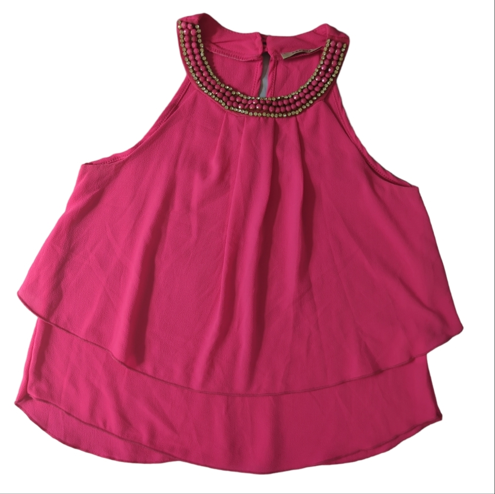 Papaya Beaded Halter Top